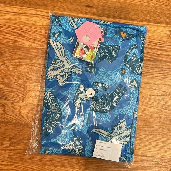 Brand new BRITTON COURT Jungle Safari blue print maxi DRESS size medium women’s - Picture 8 of 9